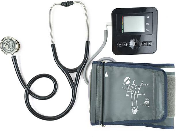 Dishan BM-30 Digital Upper Arm Pluse Measurement Monitor With Double Heart Stethoscope combo Bp Monitor