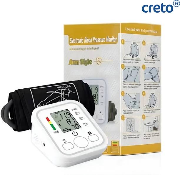 CRETO Blood Pressure Digital Monitor, Upper Arm Cuff with Voice Announcement feature, Bp Monitor
