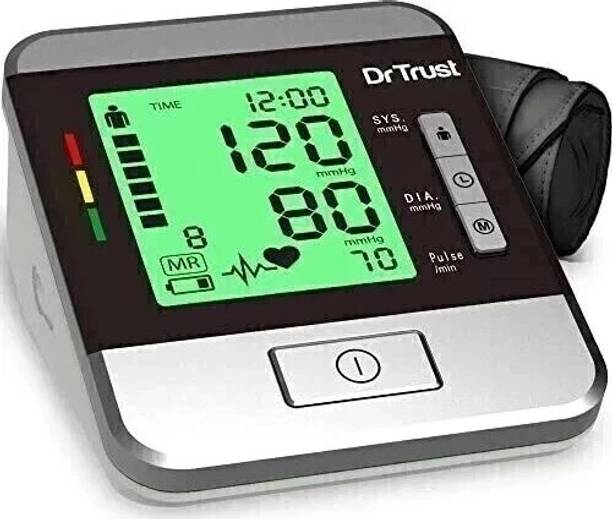 Dr Trust Goldline with Talking Guidance and 3 Color Hypertension Alert LCD indicator and Power Adapter Included Blood Pressure Monitor USA Bp Monitor Bp Monitor