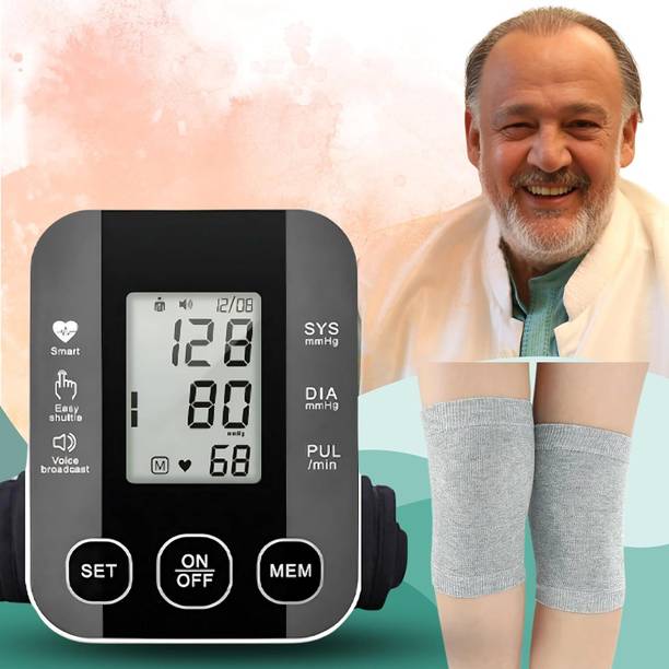 Aika AK-S10 Blood Pressure Monitor with Talking Guidance & KNEECAP-101 Hypoallergenic Knee Cap for Accurate Health Tracking and Joint Support I Bp Monitor