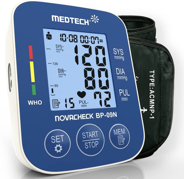 Medtech BP09N BL Portable Automatic Digital Blood Pressure Monitor Machine Portable Automatic Digital Blood Pressure Monitor Machine with USB Port Bp Monitor