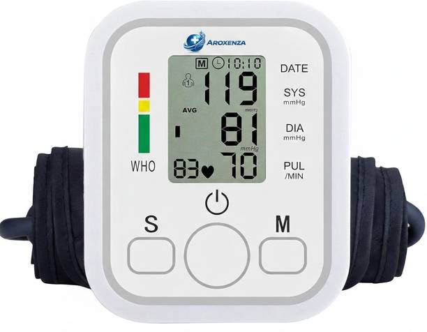 Aroxenza ARX-BP01 Automatic Upper Arm Blood Pressure Monitor with LCD Display, Dual Power Support Bp Monitor