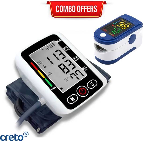 CRETO Digital BP Monitor with LK87 Finger Oxygen Monitor for Home Use Bp Monitor