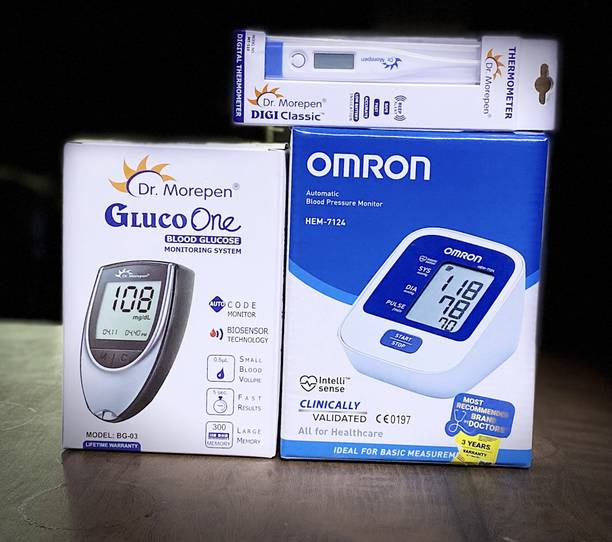 OMRON HEM-7124 Blood Pressure Monitor and Glucometer , ...