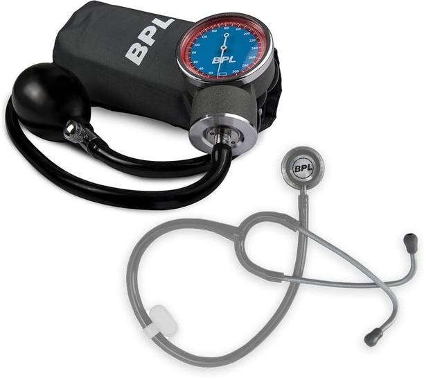BPL Medical Technologies 91MED783+91MED0136 Aneroid Sphygmomanometer and ST-06 Stainless Steel Stethoscope Bp Monitor