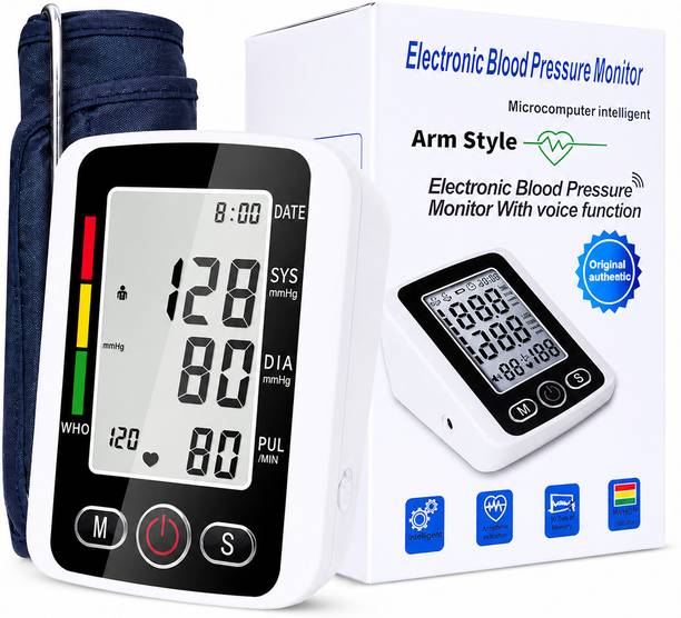 PLEXAL Digital Blood Pressure Monitor with Voice & Large LCD Display for Home Use Daily Bp Monitor