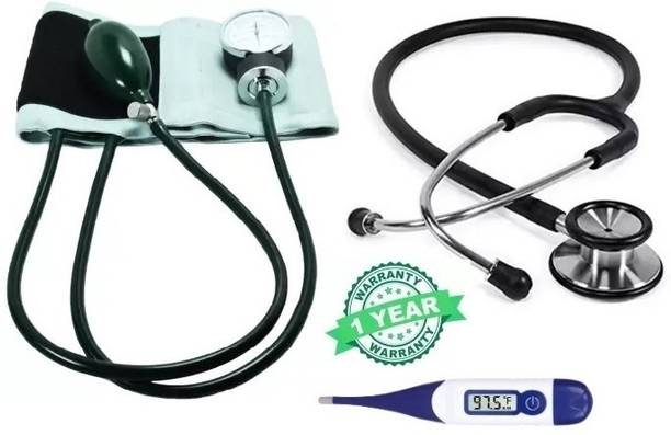 RnB Aneroid Dial Type Doctor Sphygmomanometer Blood Pressure Monitor with Diamond Stethoscope and Digital Thermometer Bp Monitor