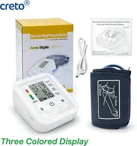 CRETO Blood Pressure Monitor, Upper Arm Cuff with Voice Announcement feature. Bp Monitor