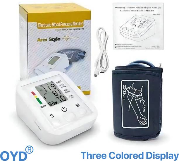 OYD Electronic BP Monitor with Easy Read Display & AAA Batteries Colour Display With Voice Function Bp Monitor