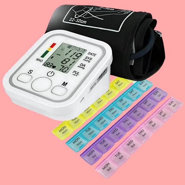 Balson AK-555 Automatic BP Monitor for Blood Pressure Measurement 28 Day Weekly Medicine Organizer I Bp Monitor