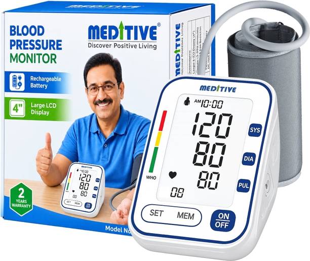 MEDITIVE MBP10 Electric Blood Pressure Monitor with Rechargeable Battery & Type-C Charging Port Bp Monitor