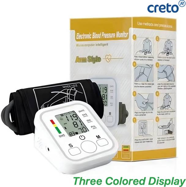 CRETO Digital Upper Arm BP Machine – Automatic Measurement, LCD Display. Bp Monitor