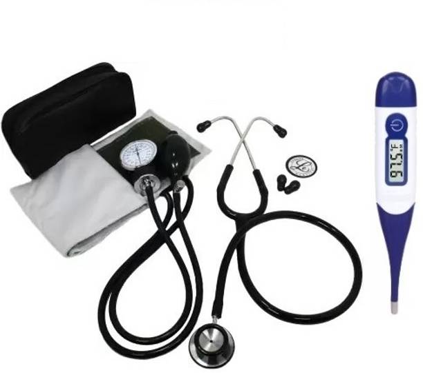 RnB Dial Type Aneroid Doctor Sphygmomanometer Blood Pressure Monitor with Good Quality Stethoscope & Digital Thermometer Bp Monitor