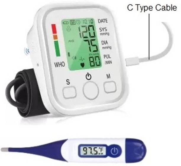RnB Digital Blood Pressure Monitor Fully Automatic Portable Upper Arm Digital BP with Digital Thermometer Bp Monitor