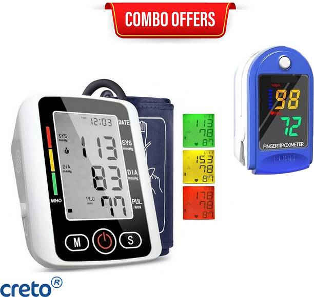 CRETO BP Monitor with LK87 Digital Pulse Oximeter Blood Oxygen & Heart Rate Monitor Bp Monitor