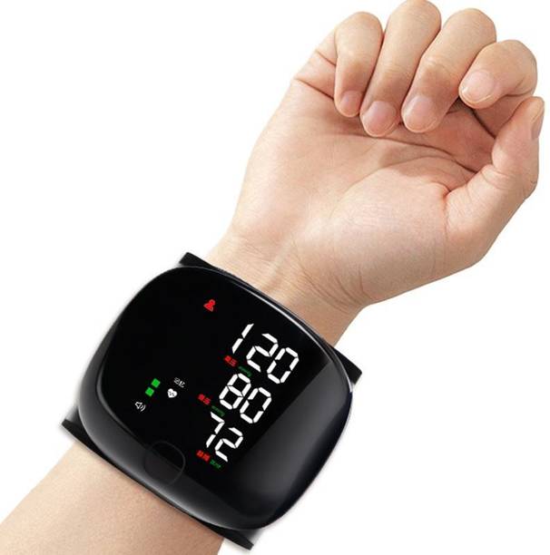 HEALBIRD [RECHARGEABLE] Digital Wrist Blood Pressure Machine with Voice Guidance , Large LED Display | USB Charging Bp Monitor
