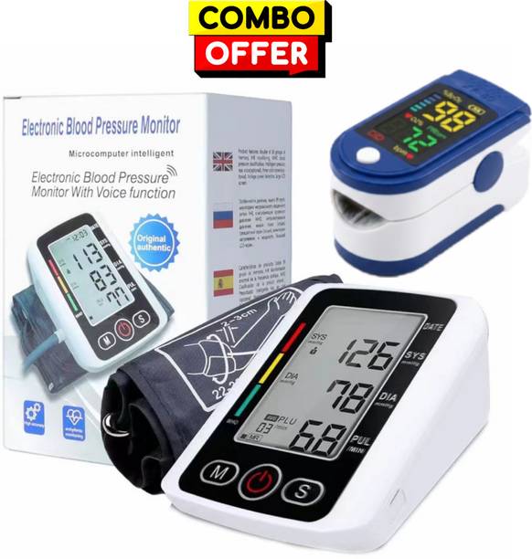 OYD Automatic Blood Pressure Monitor with LK87 Oximeter Combo with voice feature and 3 colour back light Bp Monitor