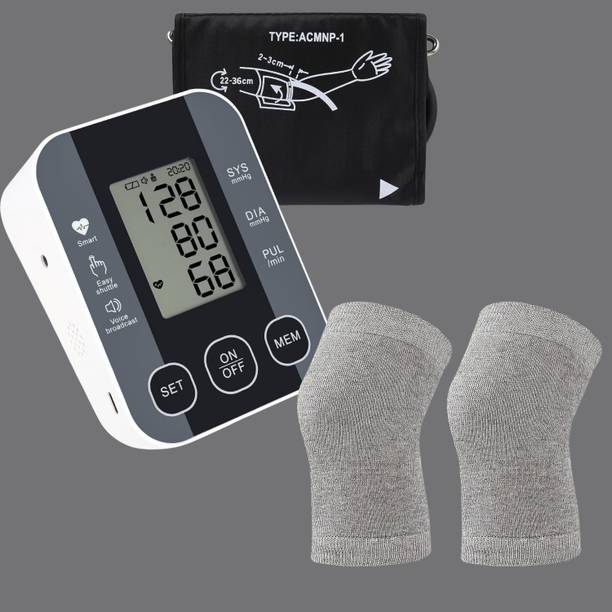 Balson AK-S10 Digital Blood Pressure Monitor with Talking Guidance + KNECAP-101 Hypoallergenic Knee Cap for Accurate Health Tracking and Joint Support I Bp Monitor
