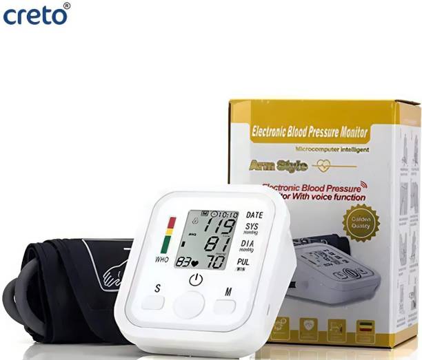 CRETO Electronic Digital BP Monitor, Upper Arm Cuff, LCD Display Bp Monitor