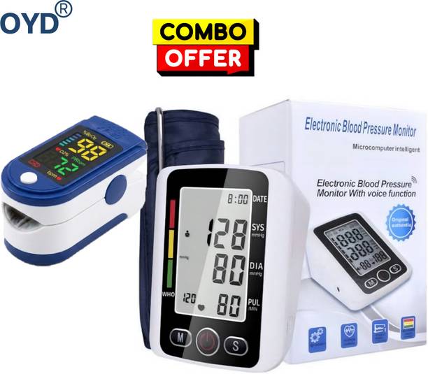 OYD Big Display BP Monitor with LK87 Pulse Oximeter for Home with voice feature and 3 colour back light Bp Monitor