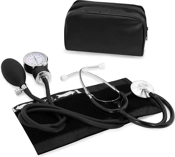 SWADESI BY MCP Aneroid sphygmomanometer and Stethoscope Manual BP Monitor With Stethoscope Universal Adult Size Cuff Arm Manual Emergency BP Monitor Kit with Carrying Case Bp Monitor