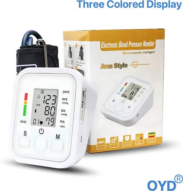 OYD Portable Electronic Blood Pressure Monitor with LED Screen Colour Display With Voice Function Bp Monitor