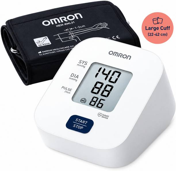 OMRON HEM-7090-L Automatic Upper Arm Blood Pressure Monitor with Large Cuff (22–42 cm) Bp Monitor
