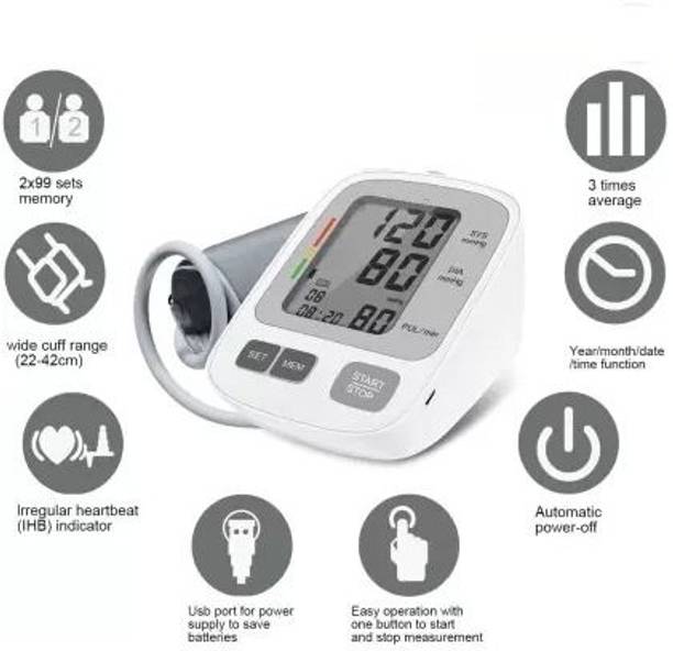 rsc healthcare Rsc-BMP09 Fully Automatic Digital Blood Pressure Monitor And Pulse Rate Monitor with Rsc Healthcare AC/DC Adapter (Made In India ) Bp Monitor