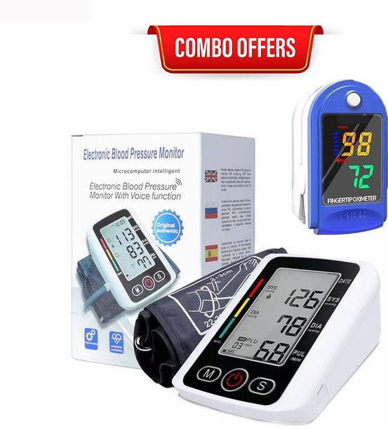 CRETO BP Machine with LK87 Pulse Oximeter Portable Health Combo Bp Monitor