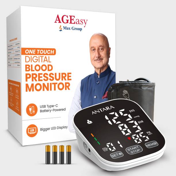 AGEasy Automatic Digital Blood Pressure Machine 5V USB Type C / Battery powered , One touch Bp Monitor