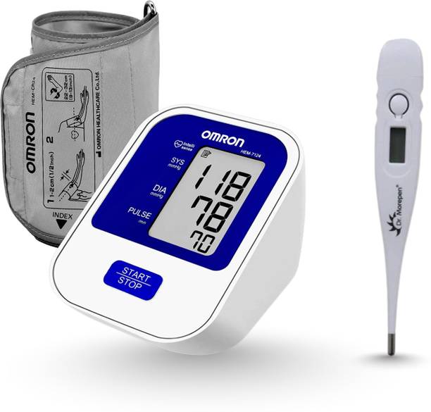 omron hem 7124 automatic blood pressure monitor dr morepen mt 110 digital thermometer combo pack 3 years warranty bp