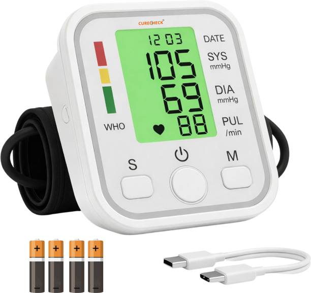 curecheck Yellow BP4 Curecheck Automatic Blood Pressure Machine with Cuff kit Bp Monitor