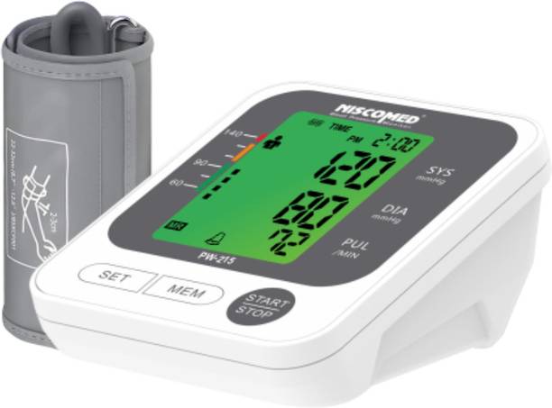 NISCOMED PW-215 Fully Automatic Portable Digital Blood Pressure Monitoring Machine Large LCD Display with Intellisense Technology For Most Accurate Measurement Bp Monitor