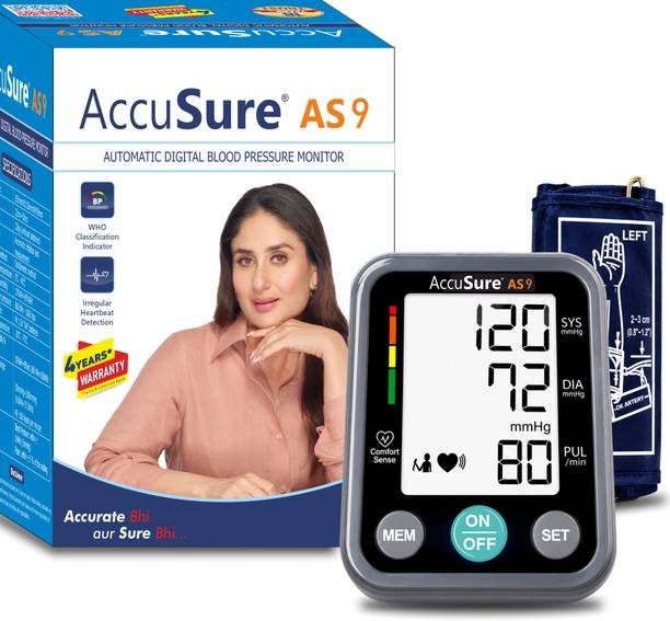 AccuSure Automatic Digital BP Machine For Home Use With 4 Years Warranty Digital Blood pressure moniting device for Home Bp Monitor