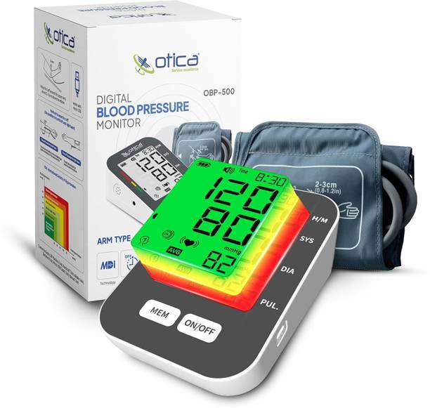 OTICA Fully Automatic Digital Blood Pressure Monitor With MDI Technology for Family OBP-500 Coloured Hypertension Indication Bp Monitor