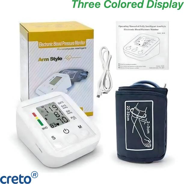 CRETO Electronic BP Monitor, Upper Arm Cuff, LCD Display with Memory Function. Bp Monitor