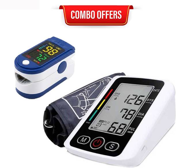CRETO Digital BP Monitor with LK87 Finger Pulse Oximeter Portable Medical Combo Bp Monitor