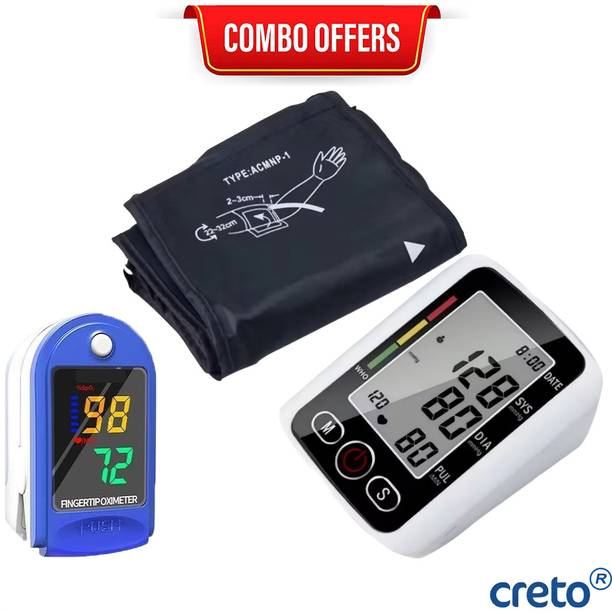 CRETO Blood Pressure Monitor with LK87 Pulse Oximeter Home Medical Kit Bp Monitor