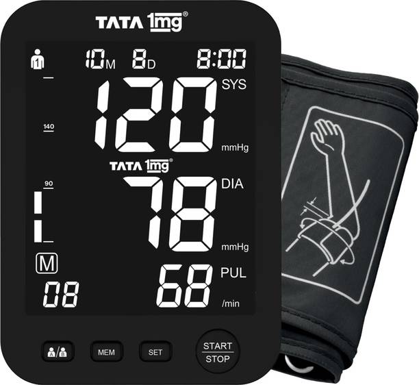 TATA 1mg T1MG/BP07 Wide Screen Blood Pressure Monitor | High Accuracy BP Machine with Large Display Bp Monitor