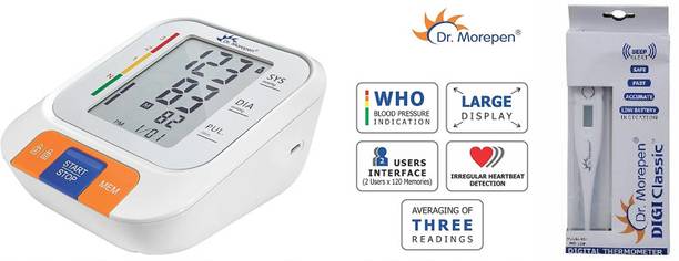 Dr. Morepen BP-15 Blood Pressure Monitor and MT-110 Thermometer combo pack Bp 15 and mt 110 Bp Monitor