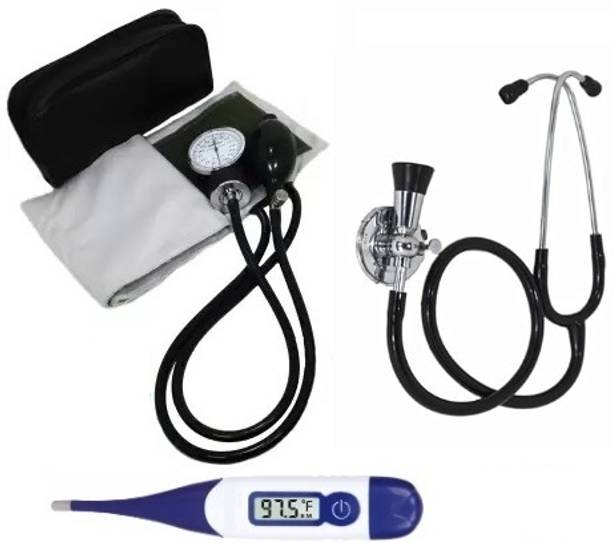 RnB Doctor Sphygmomanometer Dial Type Manual Blood Pressure Monitor with H.Das Stethoscope/Fetoscope & Digital Thermometer Bp Monitor