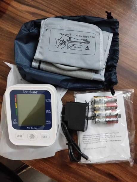 AccuSure Automatic AS series Blood pressure monitoring device with Adaptor (Works With Both Battery And Charger) Bp Monitor