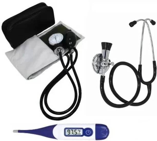 RnB Doctor Sphygmomanometer Dial Type Manual Blood Pressure Monitor with H.Das Stethoscope/Fetoscope & Digital Thermometer Bp Monitor