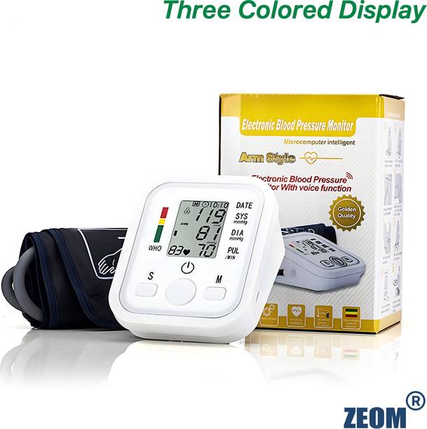 Zeom Electronic-Blood Pressure Monitor, Upper Arm Cuff, Digital LCD Display Bp Monitor