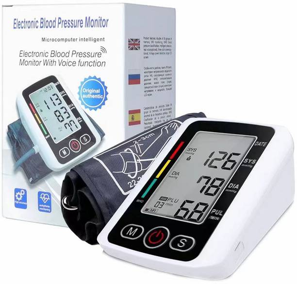 CRETO 3 Color Display Digital BP Monitor, Upper Arm Cuff, with Voice Announcement Bp Monitor