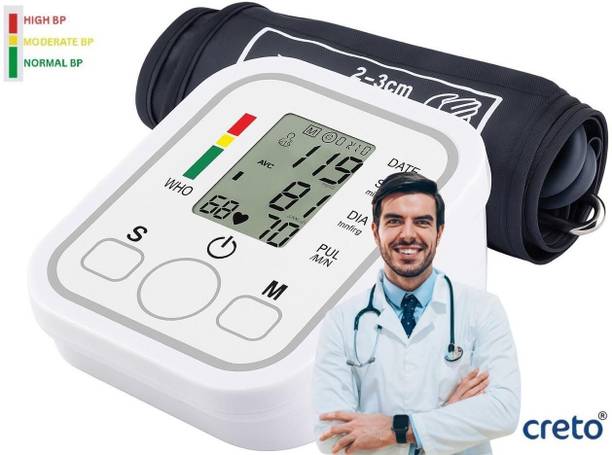CRETO Digital Blood Pressure Monitor, Upper Arm Cuff, with Voice Announcement feature Bp Monitor