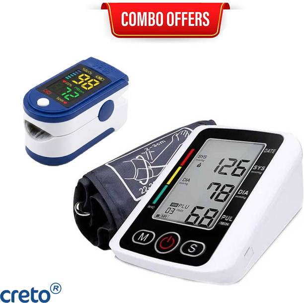 CRETO BP Monitor with LK87 Pulse Oximeter Blood Oxygen & Pulse Rate Measurement Bp Monitor