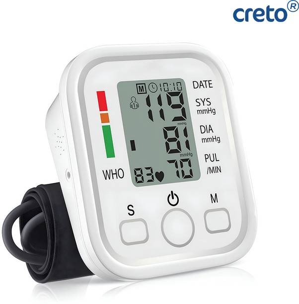CRETO [Blood Pressure Monitor, Upper Arm Cuff, LCD Display WHO Indicator] Bp Monitor