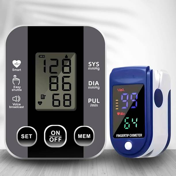 Balson Monitor with LED Display & BLSN-32 Finter Tip Digital Oximeter (Combo Pack) BLSN-S10 Upper Arm Fully Automatic Blood Pressure Bp Monitor