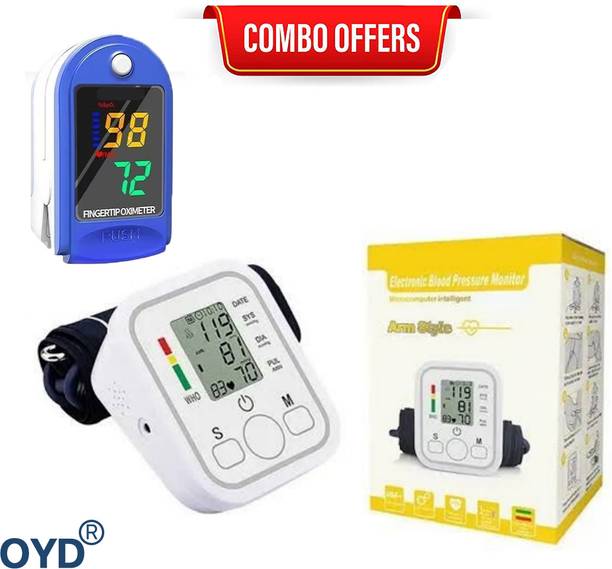 OYD Automatic BP Machine IK87 Oximeter Combo for Home Use with voice feature and 3 colour back light Bp Monitor